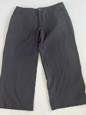 Pact Women's Black Wide-Leg Cropped Pants